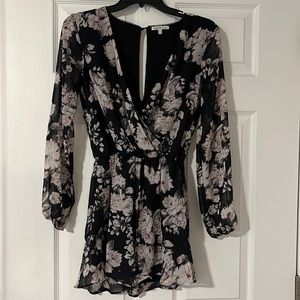 Black floral romper